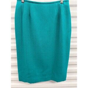 Teal Pencil Skirt with Polyester Blend